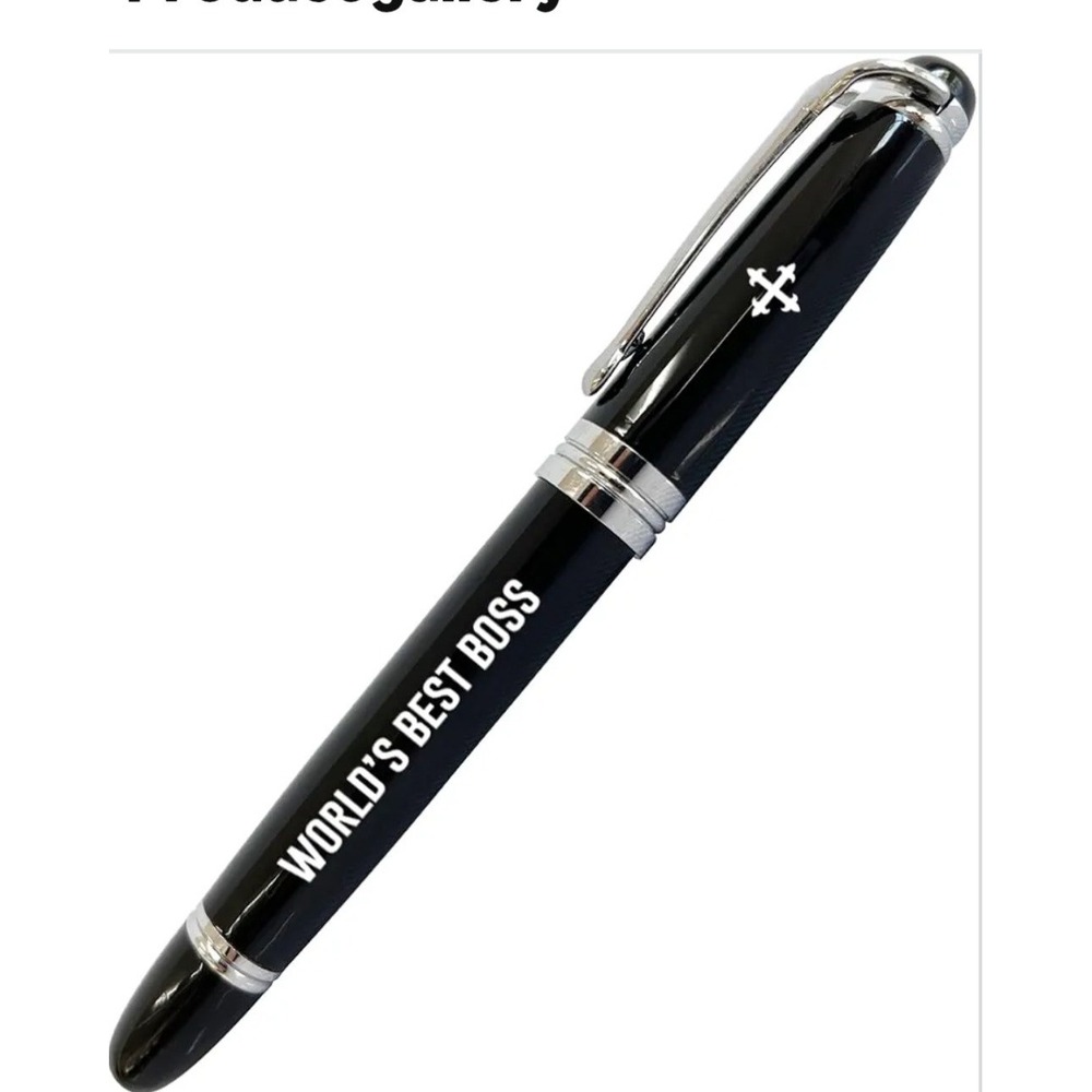World's Best Boss Engraved Luxury Rollerball Pen Jeremiah 29:11 Black Silver